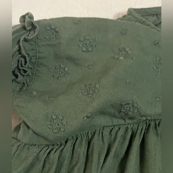 Old Navy Cute Forest Green Toddler Casual Dress Size 4T Fall Long Sleeve Girly - Picture 5 of 6